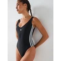 Adidas Womens Adicolor 3 Stripe Swimsuit - Black