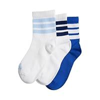 adidas Unisex Kids RIBBED 3PP SOCKS, white/white/team royal blue, 4-5 Years