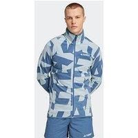 Adidas Terrex Mens Mountain Printed Full Zip Fleece - Blue Print
