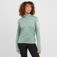 adidas Women/'s Own the Run Half-Zip Jacket, Silver Green, XS