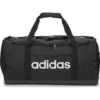 adidas Unisex Essentials Linear Duffel Bag, Black/Black/White, M