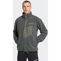 Adidas Terrex Mens Xpl Pile Snap Fleece - Dark Green
