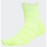 adidas Run X Adizero Running Socks Yellow Cushioned Arch Support Ankle Length