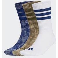 adidas Stonewash Crew Socks 3 Pairs, Cotton, Blue