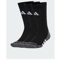 adidas Unisex PERFORMANCE GRIP CLIMACOOL CUSHIONED CREW 3P, Black/Dark Grey Heather/White, 10.5-12.5