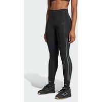 adidas Optime 3-Stripes Full-Length Leggings, Recycled Polyester, Black