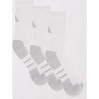 adidas Essentials ClimaCool 3 Pack Crew Socks White Cushioned Arch Support Gym