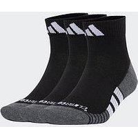 adidas Performance ClimaCool 3 Pack Cushioned Quarter Socks Black Arch Support