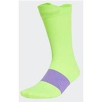 adidas Run X Graphic Running Socks Yellow Cushioned Arch Support Crew Sports