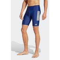 adidas Men/'s 3 Stripes Swim Jammers 8 INCH, Dark Blue/White, S