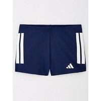 Adidas Junior Boys 3 Stripe Boxer Swim Shorts - Navy