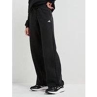 adidas Women/'s Essentials Small Logo Feel Cozy Open Hem Pants, Black/White, XL