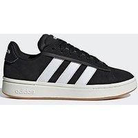 adidas Womens Grand Court Alpha 00s Low Top Trainers Black/White/Gum 8