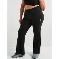 Adidas Originals Womens Plus Size Essentials Rib Flared Leggings - Black