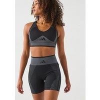 adidas Aeroknit Training Light Support Bra, Recycled Nylon, Black
