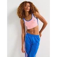 Adidas Originals Women'S 3-Stripes Bra Top - Semi Pink Spark/Blue