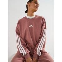 Adidas Sportswear Womens Essentials 3-Stripes French Terry Sweatshirt - Red