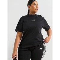 adidas Female Essentials 3-Stripes Cotton T-Shirt (Plus Size) XL (Plus Size) Black/White