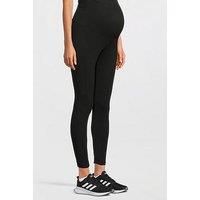 adidas Rib High-Waist 7/8 Leggings (Maternity), Cotton, Black