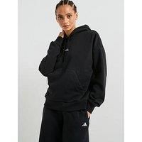 adidas Women/'s ESSENTIALS SMALL LOGO FEEL COZY HOODIE, black/white, M