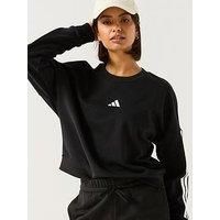 Adidas Sportswear Women'S Essentials 3-Stripes French Terry Sweatshirt - Black