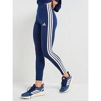 adidas Women/'s ESSENTIALS 3-STRIPES COTTON LEGGINGS, Dark Blue/White, XL
