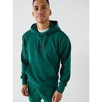 adidas Men/'s ESSENTIALS FEELCOZY FRENCH TERRY HOODIE, Collegiate Green/Black, L