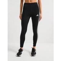 ADIDAS WOMENS 3 STRIPES COTTON LEGGINGS JOGGING BOTTOMS RUNNING PANTS GYM BLACK
