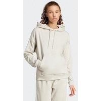 adidas Women/'s ESSENTIALS SMALL LOGO FEEL COZY HOODIE, wonder alumina/white, XXL