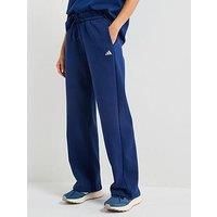 adidas Women/'s Essentials Small Logo Feel Cozy Open Hem Pants, Dark Blue/White, L