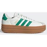 adidas Women/'s VL Bold Shoes, core White/Court Green/Gold met, 6 UK