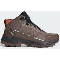 adidas Women/'s Terrex Skychaser AX5 Mid Gore-TEX Hiking Shoes, Trace Brown/Earth Strata/Semi Impact Orange, 6.5 UK
