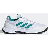 adidas Men/'s Gamecourt 2.0 Tennis Shoes, FTWR White/Pure Teal/core Black, 10 UK