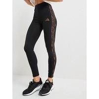 Adidas Sportswear Womens Rc Essentials Animal-Print Leggings - Black