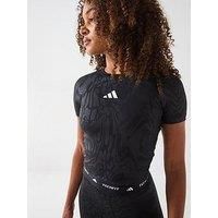 Adidas Womens Training Tech Fit Printed T-Shirt - Black