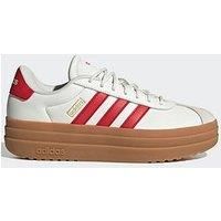 adidas Women/'s VL Court Bold Shoes, core White/Better Scarlet/Gold met, 3.5 UK