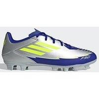adidas Unisex F50 Club Football Boots FG/MG, Silver met./Solar Yellow/Lucid Blue, 8 UK