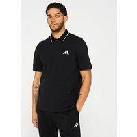 Adidas Sportswear Men'S Essentials Small Logo Pique Polo Shirt - Black