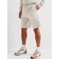 adidas Men/'s Essentials FEELCOZY French Terry Cargo Short, Wonder Alumina/White, S