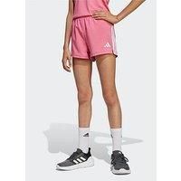 Adidas Junior Girls Train Essentials 3 Stripe Shorts - Pink
