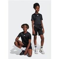 adidas Unisex Kids TRAIN ESSENTIALS 3-STRIPES T-SHIRT SET, black/white, 9-10 Years
