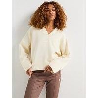 Adidas Originals Women'S Deep V-Neck Sweatshirt - Cream White