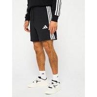 adidas Men/'s Essential Three Stripes French Terry Short, Black/White, S