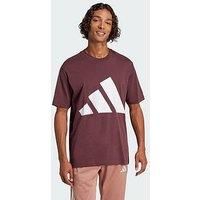 adidas Men/'s Essentials Big Logo Single Jersey TEE, Aurora Ruby/White, XL