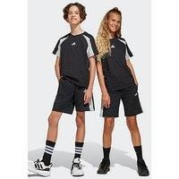 adidas Unisex Kids Seasonal Essentials Colorblock Shorts, Black/Wonder Silver/White, 7-8 Years