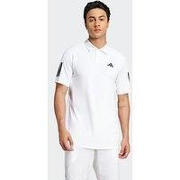 adidas Men/'s Club Tennis 3-Stripes Polo Shirt, White, S