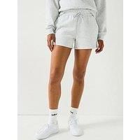 adidas Women/'s Essentials Small Logo Feel Cozy Shorts, Light Grey Heather/White, XL