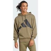 adidas Men/'s ESSENTIALS BIG LOGO FRENCH TERRY HOODIE, Olive Strata/Black, XS