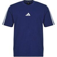 adidas Men Adult Essential Three Stripes Single Jersey TEE S Dark Blue/White