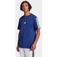 adidas Men Adult Essential Three Stripes Single Jersey TEE XL Dark Blue/White